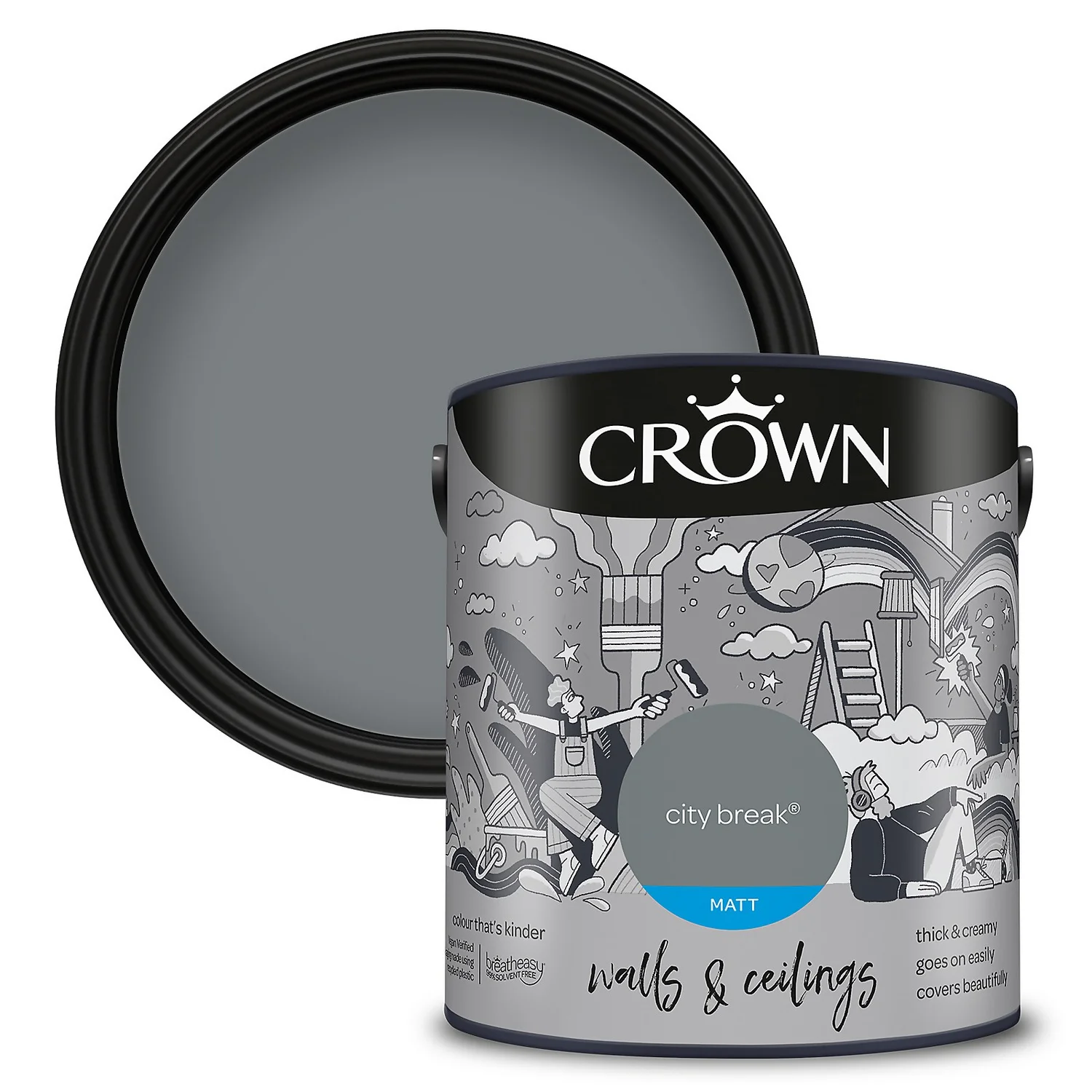 Crown Walls & Ceilings Matt Emulsion City Break - 2.5L 3 Crown Walls & Ceilings Matt Emulsion City Break - 2.5L