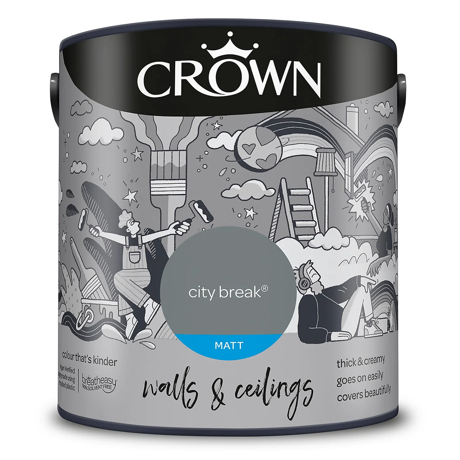 Crown Walls & Ceilings Matt Emulsion City Break - 2.5L 11 Crown Walls & Ceilings Matt Emulsion City Break - 2.5L - Image 9
