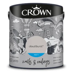 Crown Walls & Ceilings Matt Emulsion Cloud Burst - 2.5L -Crown 12804351 1384969531379487