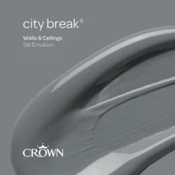Crown Walls & Ceilings Silk Emulsion Paint City Break - 2.5L 17 Crown Walls & Ceilings Silk Emulsion Paint City Break - 2.5L -Crown 12804352 1244966168119660