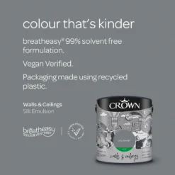 Crown Walls & Ceilings Silk Emulsion Paint City Break - 2.5L 15 Crown Walls & Ceilings Silk Emulsion Paint City Break - 2.5L -Crown 12804352 4744966167948939