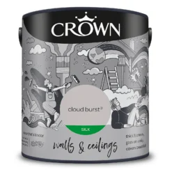 Crown Walls & Ceilings Silk Emulsion Paint Cloud Burst - 2.5L 19 Crown Walls & Ceilings Silk Emulsion Paint Cloud Burst - 2.5L -Crown 12804354 8534966168212750