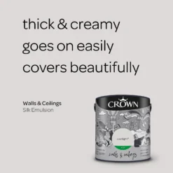 Crown Walls & Ceilings Silk Emulsion Paint Spotlight - 2.5L -Crown 12804356 1974966162648926
