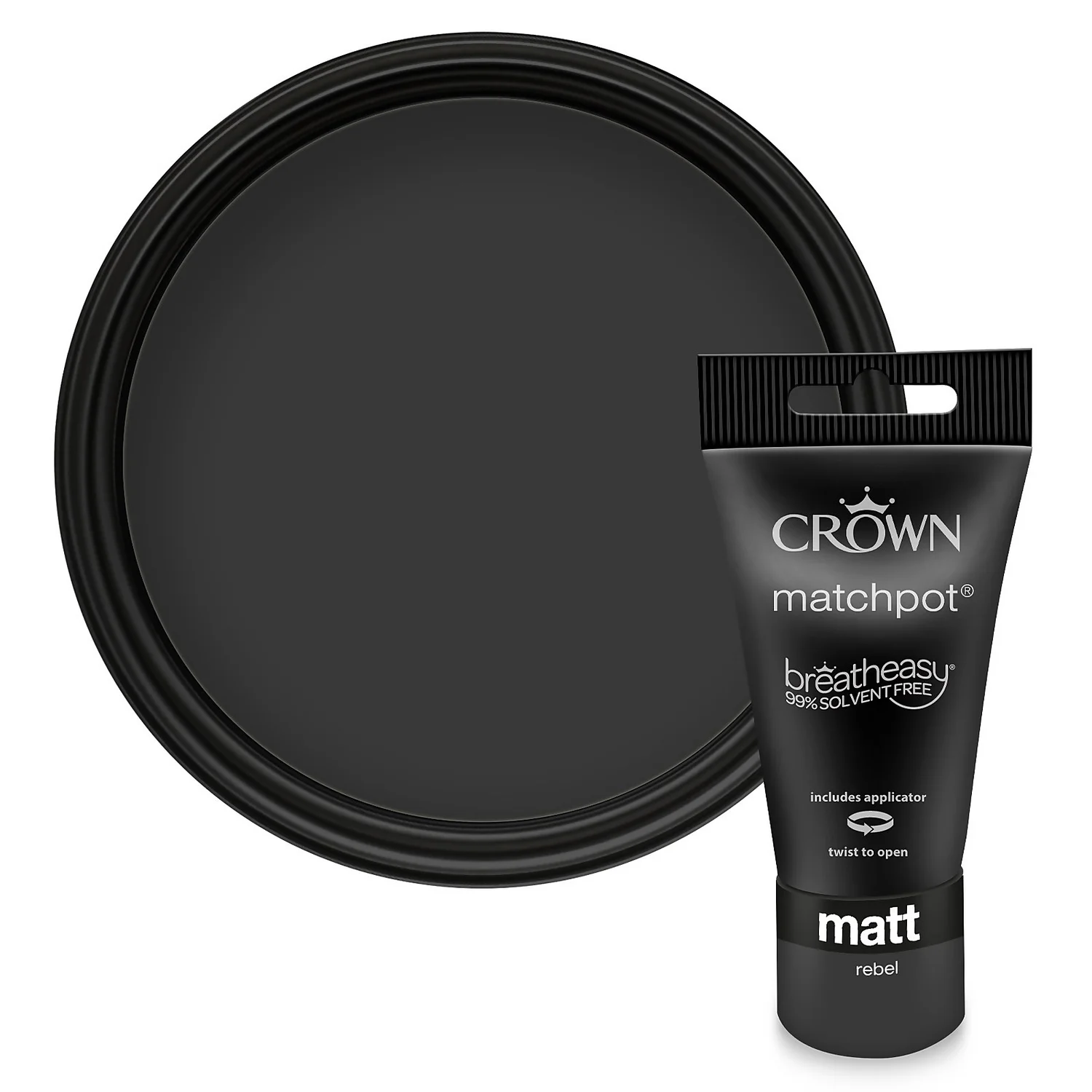 Crown Feature Wall Breatheasy Matt Paint Rebel - Tester 40ml 3 Crown Feature Wall Breatheasy Matt Paint Rebel - Tester 40ml