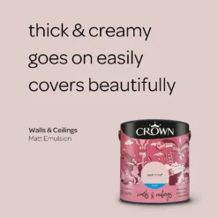 Crown Walls & Ceilings Matt Emulsion Paint Pashmina - 2.5L -Crown 12804626 1594969532139387