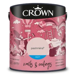 Crown Walls & Ceilings Matt Emulsion Paint Pashmina - 2.5L -Crown 12804626 6364969532501679