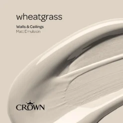Crown Walls & Ceilings Matt Emulsion Wheatgrass - 2.5L -Crown 12804856 7344960448385354