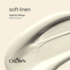 Crown Walls & Ceilings Silk Emulsion Paint Soft Linen - 5L 17 Crown Walls & Ceilings Silk Emulsion Paint Soft Linen - 5L -Crown 12805864 1734966168026291
