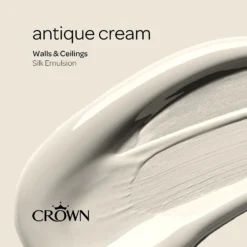 Crown Walls & Ceilings Silk Emulsion Paint Antique Cream - 5L 17 Crown Walls & Ceilings Silk Emulsion Paint Antique Cream - 5L -Crown 12806317 8294966162854348