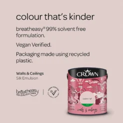 Crown Walls & Ceilings Silk Emulsion Paint Pashmina - 2.5L -Crown 12807065 1214966162693647