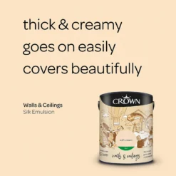 Crown Walls & Ceilings Silk Emulsion Paint Soft Cream - 5L 14 Crown Walls & Ceilings Silk Emulsion Paint Soft Cream - 5L -Crown 12807205 1044963837892652