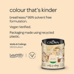 Crown Walls & Ceilings Silk Emulsion Paint Soft Cream - 5L 15 Crown Walls & Ceilings Silk Emulsion Paint Soft Cream - 5L -Crown 12807205 7134963837934643