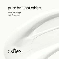 Crown Walls & Ceilings Matt Emulsion Paint Pure Brilliant White - 2.5L 13 Crown Walls & Ceilings Matt Emulsion Paint Pure Brilliant White - 2.5L -Crown 12807515 1315002133578857