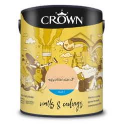 Crown Walls & Ceilings Matt Emulsion Paint Egyptian Sand - 5L -Crown 12807742 1944969531800561