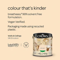 Crown Walls & Ceilings Silk Emulsion Soft Cream - 2.5L -Crown 12809456 1004966162681017