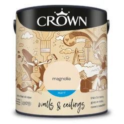 Crown Walls & Ceilings Matt Emulsion Paint Magnolia - 2.5L -Crown 12809531 1904977318144861