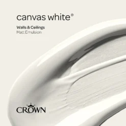 Crown Walls & Ceilings Matt Emulsion Paint Canvas White - Tester 40ml -Crown 12809597 1634977316764897