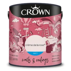 Crown Breatheasy Matt Standard Emulsion Paint Creme De La Rose - 2.5L -Crown 12809679 1924969531336275