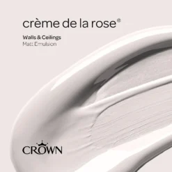 Crown Breatheasy Matt Standard Emulsion Paint Creme De La Rose - 2.5L -Crown 12809679 6344969531234950