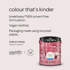 Crown Breatheasy Matt Standard Emulsion Paint Creme De La Rose - 5L -Crown 12809689 1384999803283146