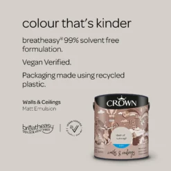 Crown Walls & Ceilings Matt Emulsion Paint Dash Of Nutmeg - 2.5L -Crown 12809696 1364969825994319