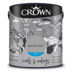 Crown Walls & Ceilings Matt Emulsion Paint Granite Dust - 2.5L -Crown 12809701 5594969533147579