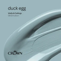 Crown Walls & Ceilings Silk Emulsion Paint Duck Egg - 2.5L 17 Crown Walls & Ceilings Silk Emulsion Paint Duck Egg - 2.5L -Crown 12809707 1714966163578809