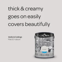 Crown Walls & Ceilings Matt Emulsion Paint Spotlight - 5L -Crown 12809752 1274969532193537