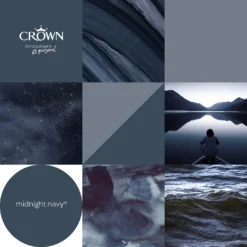 Crown Feature Wall Breatheasy Matt Paint Midnight Navy - Tester 40ml -Crown 12809788 2505022157616898