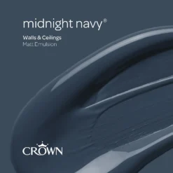 Crown Feature Wall Breatheasy Matt Paint Midnight Navy - Tester 40ml -Crown 12809788 5045022157658418