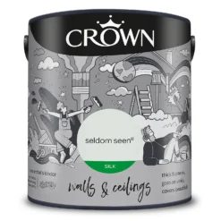 Crown Walls & Ceilings Silk Emulsion Paint Seldom Seen - 2.5L 19 Crown Walls & Ceilings Silk Emulsion Paint Seldom Seen - 2.5L -Crown 12809795 1634966163050959
