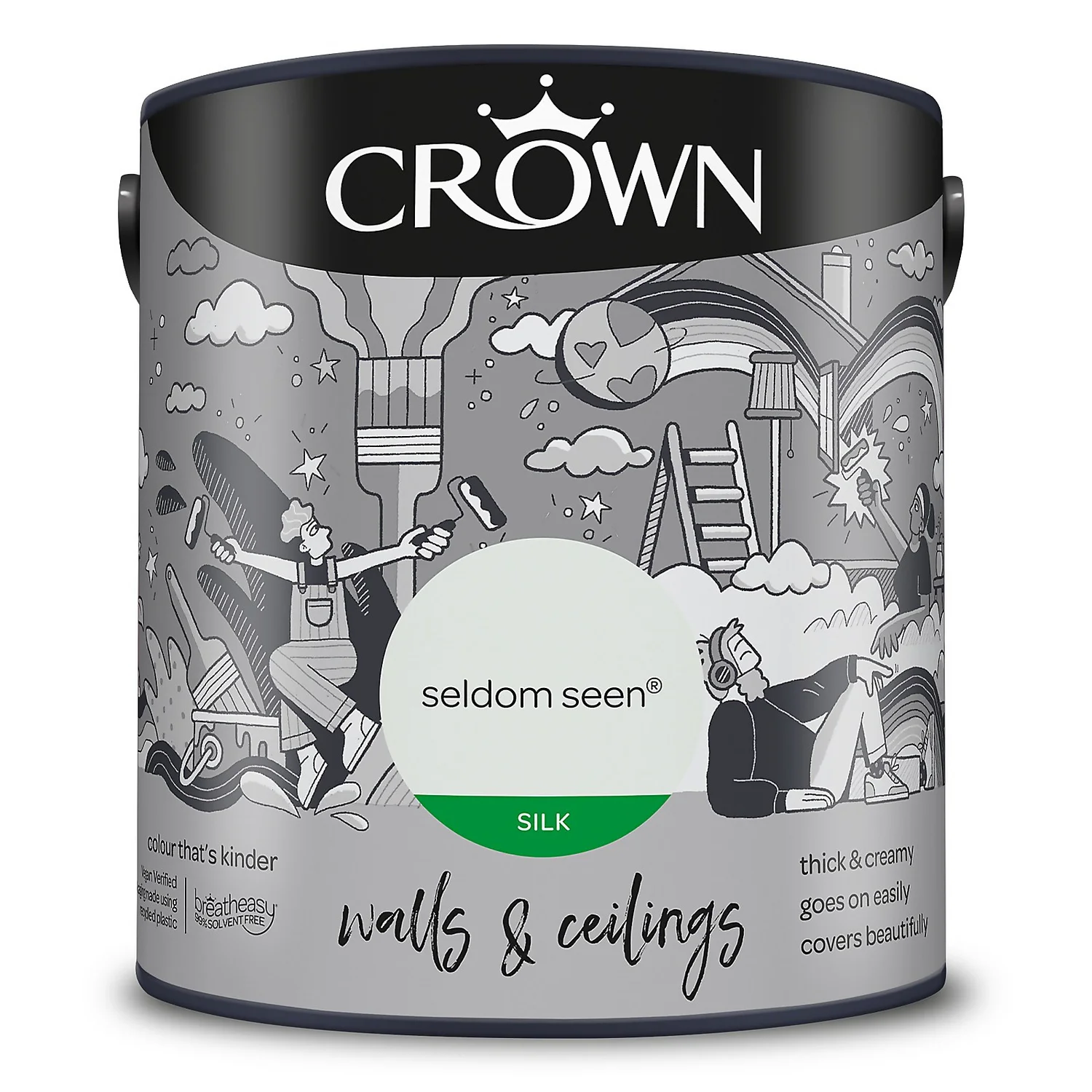 Crown Walls & Ceilings Silk Emulsion Paint Seldom Seen - 2.5L 11 Crown Walls & Ceilings Silk Emulsion Paint Seldom Seen - 2.5L - Image 9