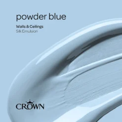 Crown Walls & Ceilings Silk Emulsion Paint Powder Blues - 2.5L -Crown 12811618 1394966162823844