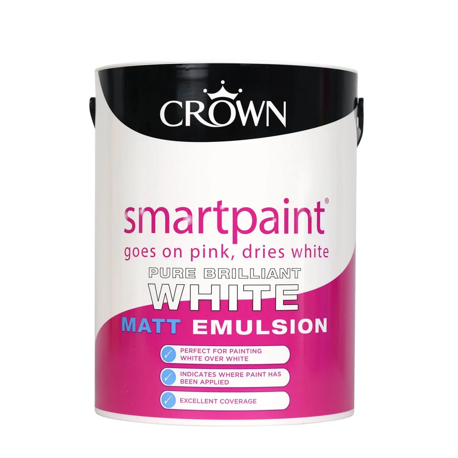 Crown SmartPaint Matt Emulsion Brilliant White - 5L 3 Crown SmartPaint Matt Emulsion Brilliant White - 5L