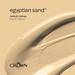 Crown Walls & Ceilings Matt Emulsion Paint Egyptian Sand - Tester 40ml -Crown 12813897 6824977314953893