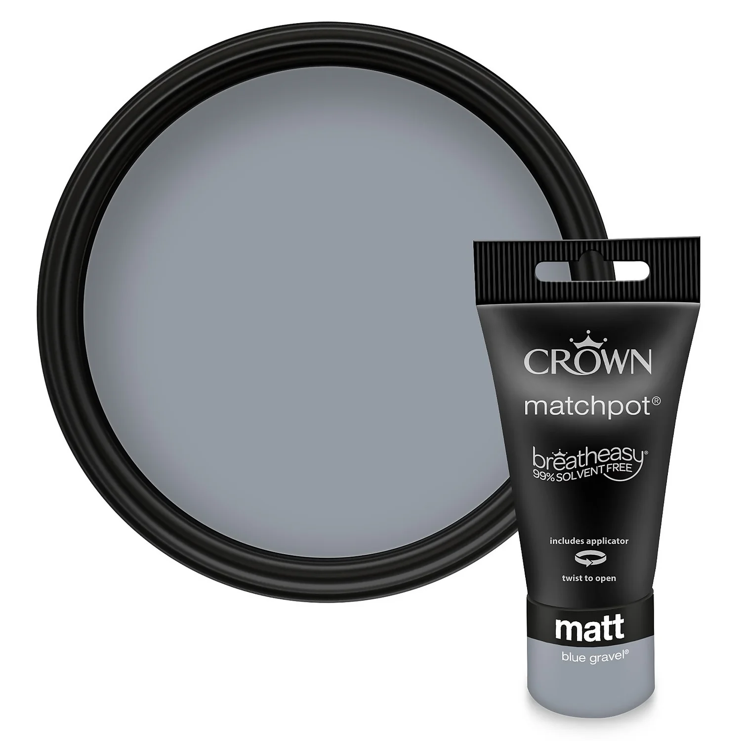 Crown Feature Wall Breatheasy Matt Emulsion Paint Blue Gravel - Tester 40ml 3 Crown Feature Wall Breatheasy Matt Emulsion Paint Blue Gravel - Tester 40ml