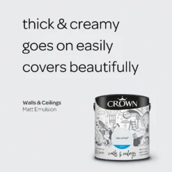 Crown Walls & Ceilings Matt Emulsion Paint Clay White - 2.5L -Crown 12819233 1274969532809674