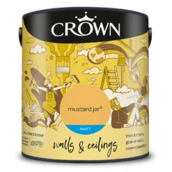 Crown Walls & Ceilings Matt Emulsion Paint Mustard Jar - 2.5L 19 Crown Walls & Ceilings Matt Emulsion Paint Mustard Jar - 2.5L -Crown 12819234 1454969533214242