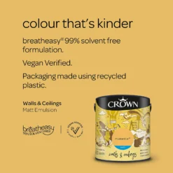 Crown Walls & Ceilings Matt Emulsion Paint Mustard Jar - 2.5L 15 Crown Walls & Ceilings Matt Emulsion Paint Mustard Jar - 2.5L -Crown 12819234 2124969532925030