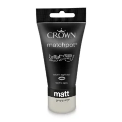 Crown Walls & Ceilings Matt Emulsion Paint Grey Putty - Tester 40ml -Crown 12819236 1724977313489878