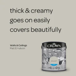 Crown Walls & Ceilings Matt Emulsion Grey Putty - 2.5L -Crown 12819237 1834970066668737
