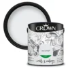 Crown Walls & Ceilings Silk Emulsion Paint Clay White - 2.5L -Crown 12819350 1204966163165346