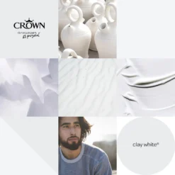 Crown Walls & Ceilings Silk Emulsion Paint Clay White - 2.5L -Crown 12819350 1204966163565477