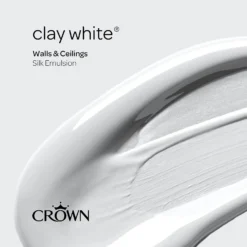 Crown Walls & Ceilings Silk Emulsion Paint Clay White - 2.5L -Crown 12819350 2124966163629701