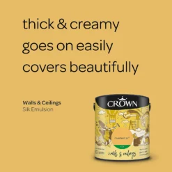 Crown Walls & Ceilings Silk Emulsion Paint Mustard Jar - 2.5L 14 Crown Walls & Ceilings Silk Emulsion Paint Mustard Jar - 2.5L -Crown 12819352 8394966162600671