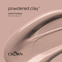Crown Walls & Ceilings Matt Emulsion Paint Powdered Clay - Tester 40ml -Crown 12823119 1344978276252941