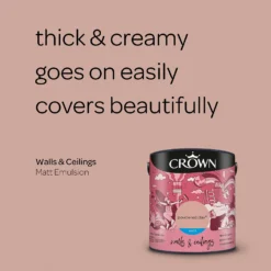 Crown Walls & Ceilings Matt Emulsion Paint Powdered Clay - 2.5L -Crown 12823133 1804969525545888