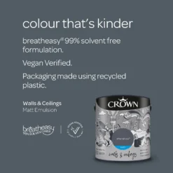 Crown Walls & Ceilings Matt Emulsion Paint Aftershow - 2.5L -Crown 12823135 1484969525581375