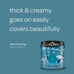 Crown Walls & Ceilings Matt Emulsion Paint Teal - 2.5L -Crown 12823142 3094969525502103