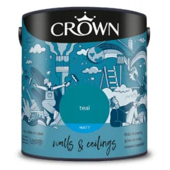 Crown Walls & Ceilings Matt Emulsion Paint Teal - 2.5L -Crown 12823142 5574969525821720
